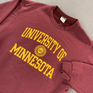 Minnesota Golden Gophers Sweatshirt Mens LG Red NCAA Football Crewneck UOM